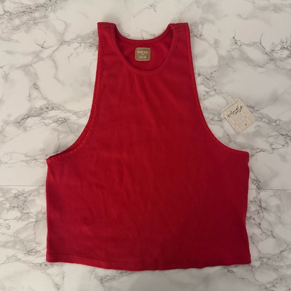 NWT Free People free-est Milani Tank Top Small Red - Picture 4 of 6